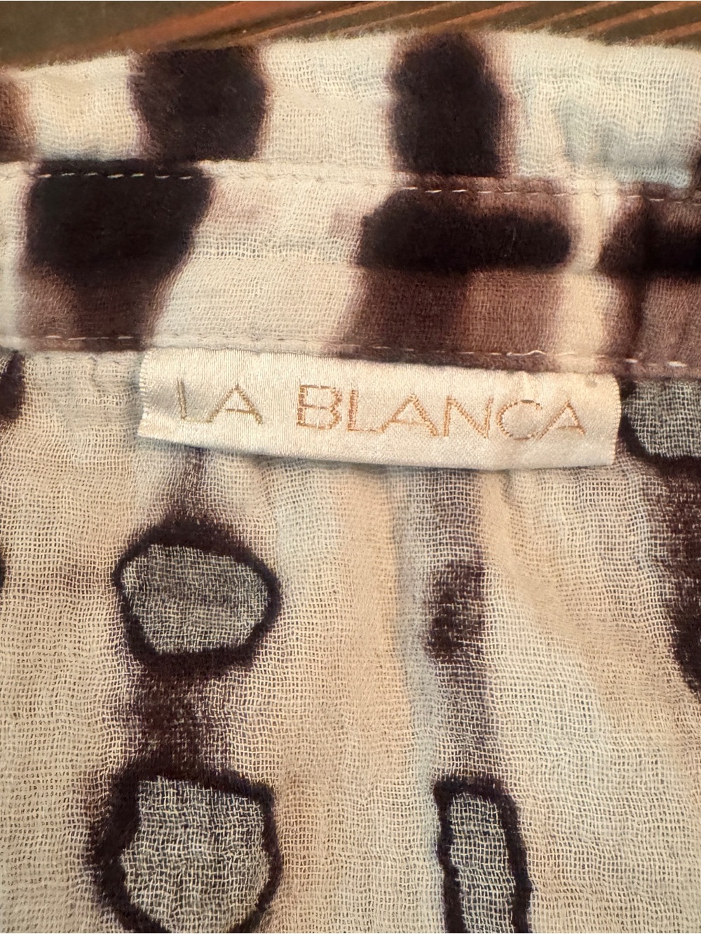 La Blanca Tie Dye Camp Shirt Swim Cover Up One Size - Picture 4 of 4